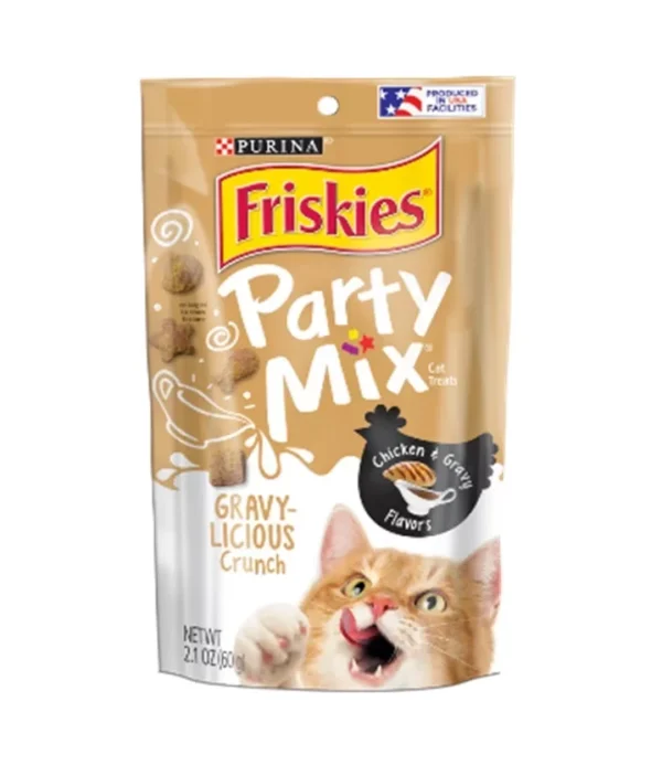 Friskies Party Mix Gravy-licious Chicken & Gravy Flavors Cat Treats 2.1oz