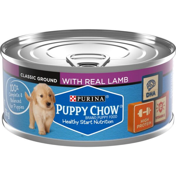 Purina Puppy Chow Wet Canned Puppy Dog Food with Real Lamb 5.5oz