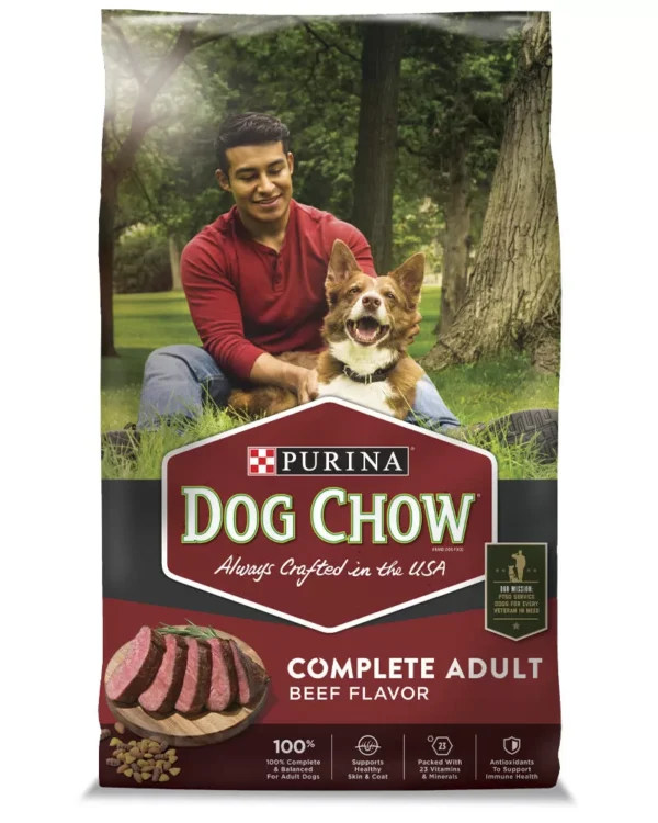 Purina Dog Chow Beef Complete Adult Dry Dog Food 48lb - Image 2